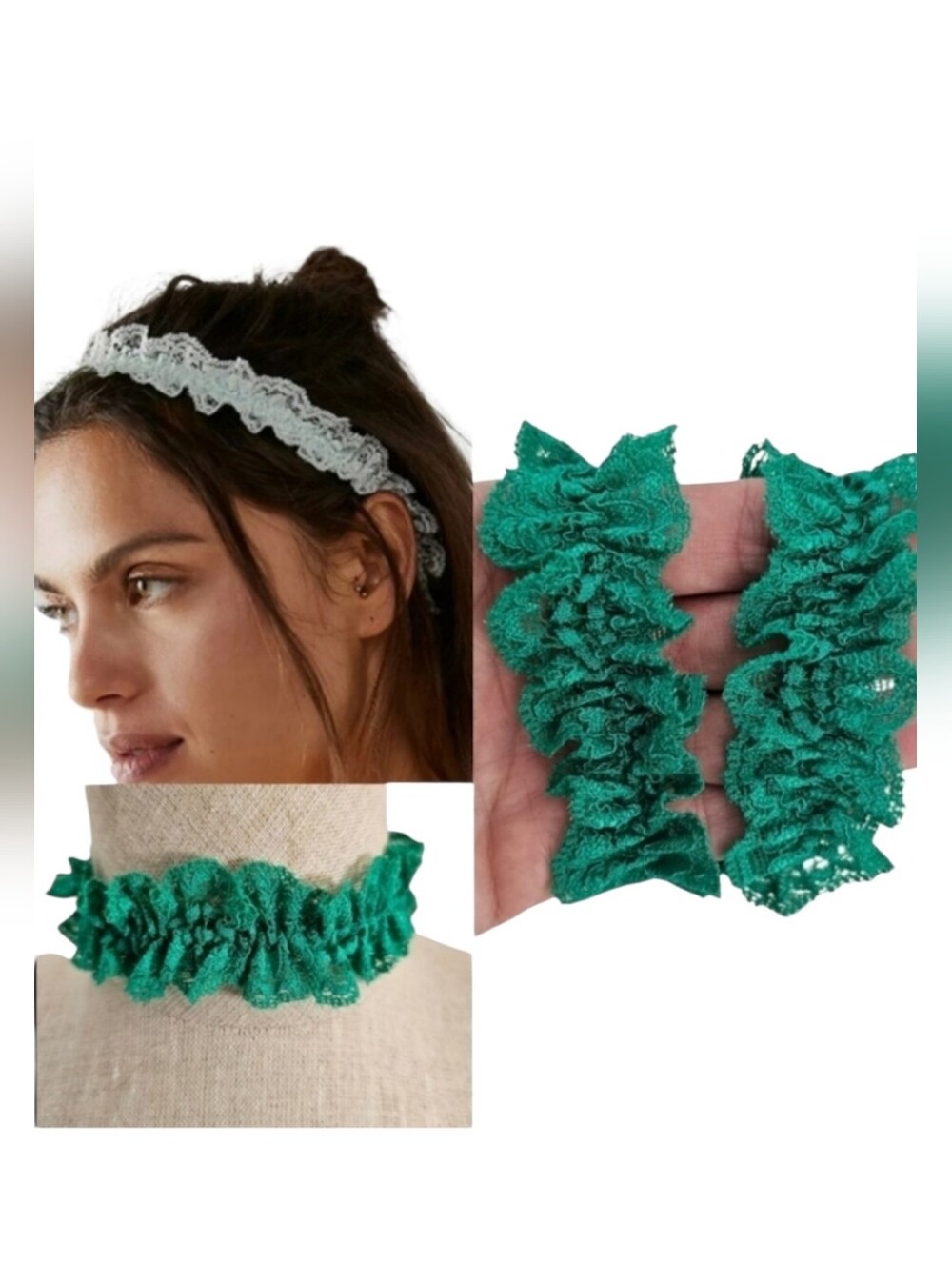 Free People HAH One And Done Garter Emerald One Size NWT